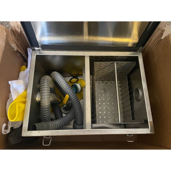 8lbs Commercial Grease Trap Stainless Steel Side Inlet Oil Water Separator - Picture 6 of 9